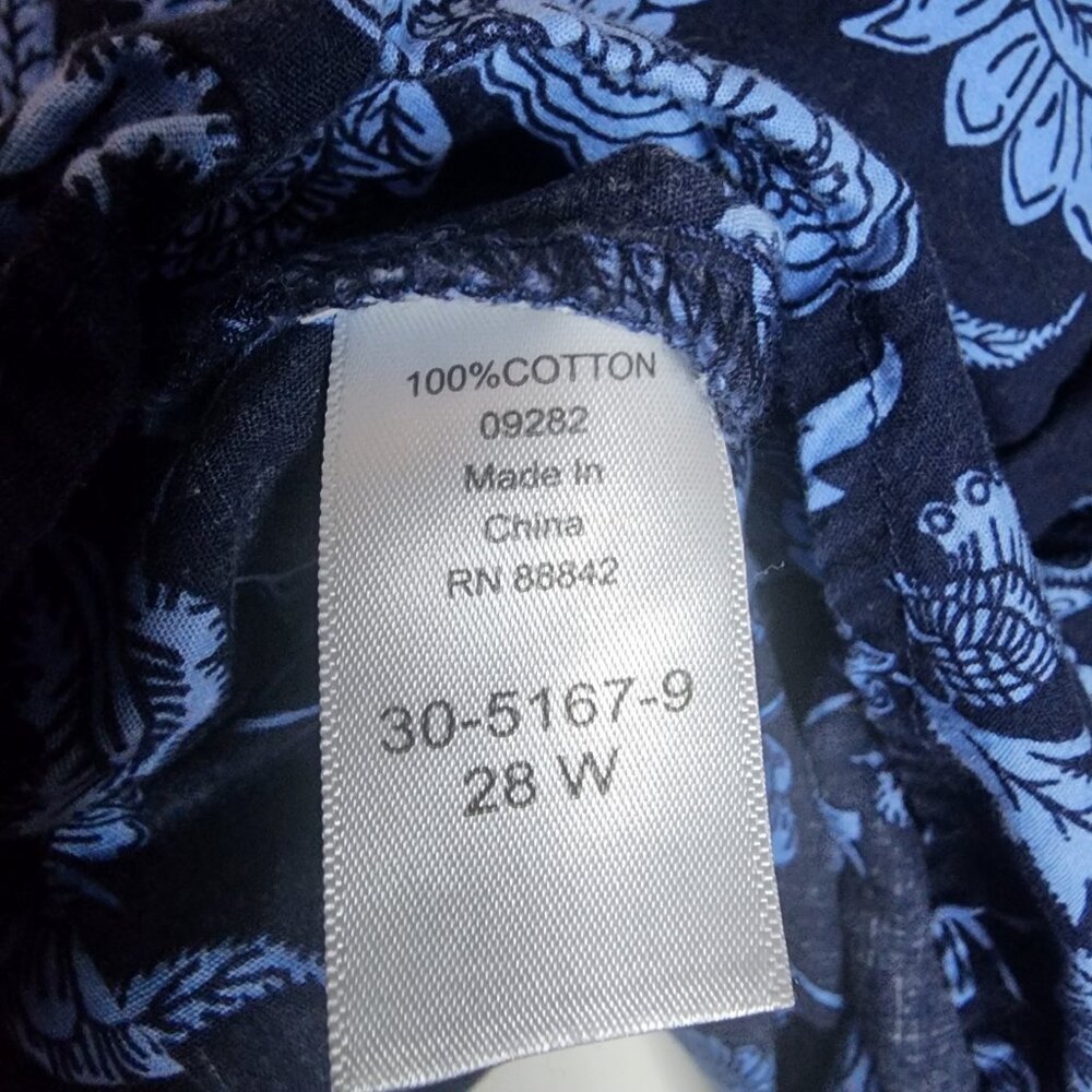 Roamans Shirt Womens Plus Size 28W Blue Floral‎ Button Down Long Sleeve Collared - Picture 6 of 7